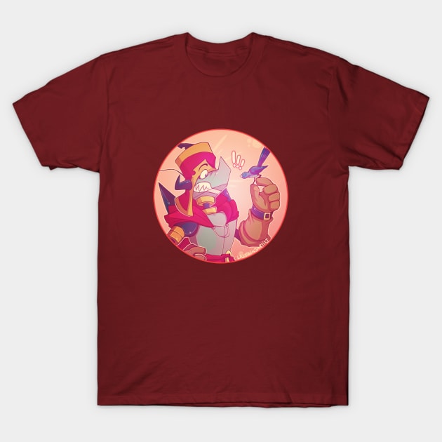 Knight and the Bird T-Shirt by LazyNinjartist